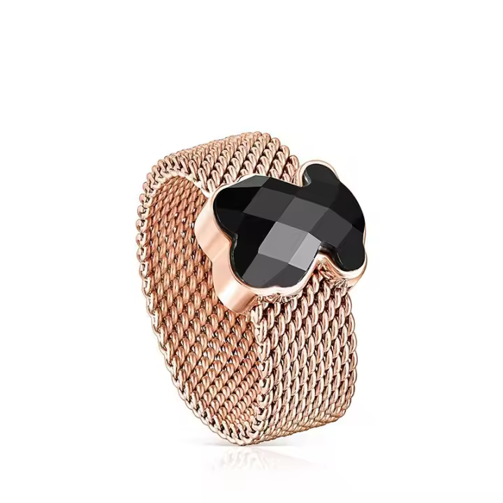 Anillo de Oso de Plata esterlina S925, Moda de lujo Ligera para Damas, anillo de Dedo de estilo Moderno y versátil, Diseño simple - 1