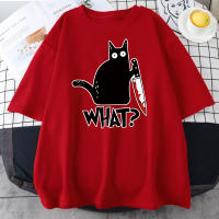 Camiseta De Algodón Para Hombre Killer Black Cat Con Impresión Creativa Y Humor Corta Manga Oversized Vintage Para Todo El Año - details 10