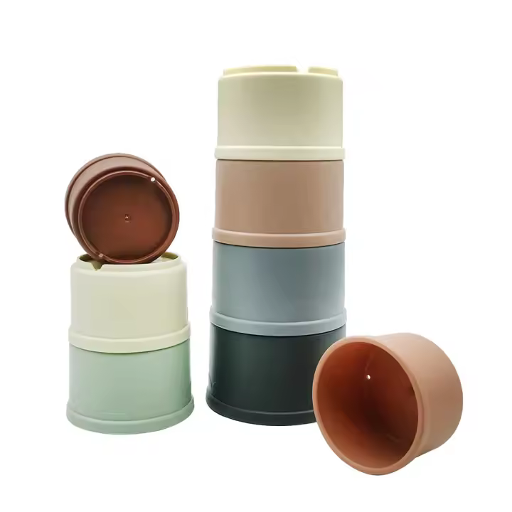 Juego De 8 Piezas De Copas De Bebé Para Pila Torre De Anillos De Baño Juguete Educativo Temprano Para Infantes Regalo - 1