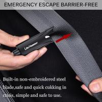 Martillo de seguridad para coche, herramienta de escape de emergencia con rompeventanas y cortador de cinturón de seguridad, herramienta de escape para accidentes automovilísticos con llavero, color negro - details 0