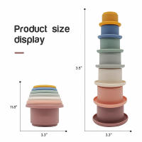 Tazas De Silicona Para Bebés Torre De Pila Montessori Bloques De Construcción Libres De BPA Juguetes Educativos Para Niños Y Niñas - details 1