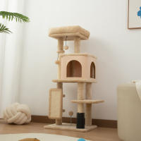 PawHut Árbol Rascador para Gatos Altura 104 cm Árbol para Gatos Torre para Gatos con Plataformas Poste con Cepillo Bolas Colgantes y Almohadilla para Rascar Beige - details 3