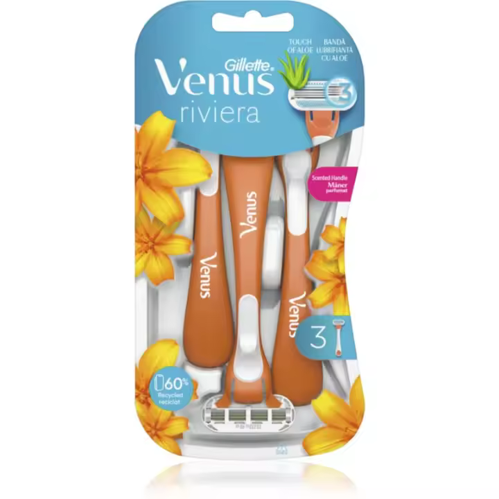 Gillette Venus Riviera Maquinillas de Afeitar Desechables para Mujer 3 Ud - 1