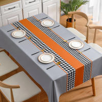 Qianniao Teléfono De Mesa Cuadrado De Piel Con Patrón De Cuadrícula Impermeable Y Resistente Al Aceite PVC Sencillo Para Mesa De Café Y Comedor - details 16