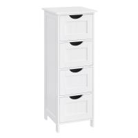Estantería de baño de pie con 4 cajones, almacenamiento moderno para sala de estar, baño, comedor y cocina, dimensiones 30x30x82 cm en elegante blanco - details 0