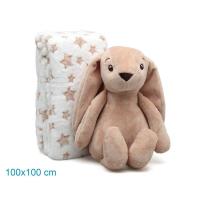 Kiokids Peluche Conejo Marron Con Mantita - details 0