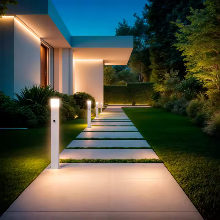 Ledkia Baliza Exterior Superficie Pie 74cm con Detector de Movimiento Augusta Blanca Blanco - 1