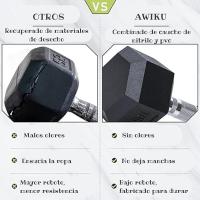 Mancuernas Hexagonales de 5kg - Juego de 2 Mancuernas de 5 kilogramos - Set de Mancuernas hexagonales con Revestimiento de Goma y Mango inoxidable Cromado - details 1