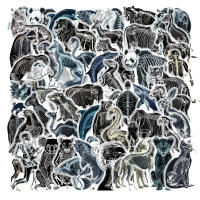 50PCS Pegatinas Creativas De Esqueleto X-Ray Negro Y Blanco Para Portátil Libros Y Móvil Decorativas De Plástico Estilo Europeo Y Americano - details 1