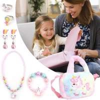 Unorn Crossbody Bag Purse Jewelery for Girls, Unorn Bag Girls Unorn Beaded Jewelery Sets Kids Plush Unorn Bag Toys Unorn Gifts - details 2