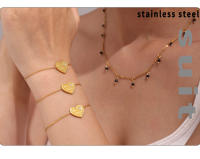 Encanto Joyas personalizadas para bodas, casamientos y festividades, cartas de amor con incrustaciones de circonitas, pulseras artesanales de acero inoxidable con temperamento chapado en oro real de 18 quilates, joyas que conservan el color. - details 1