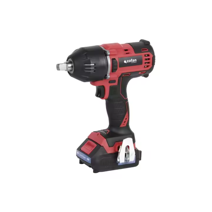 Cofan Pistola impacto | Cuadradillo de 1/2" | Batería de 18V | 5 niveles de apriete | Fuerza de 400 Nm - 1