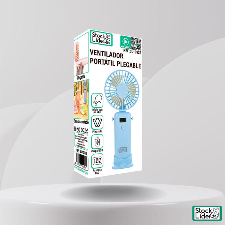 MayMax - Ventilador portátil plegable con pantalla digital, recargable por USB y varios niveles de potencia para… — oferta en Miravia
