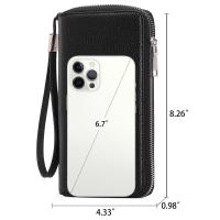 La cartera de las mujeres, cartera de las mujeres del cuero de la capacidad Grande, embrague de La Cremallera, pulsera con el bloqueo de Rfid y más - details 0