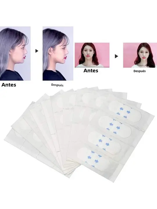 40Pcs Pegatinas De Levantamiento Facial Impermeables V-line Adhesivo Para Delgazar El Rostro Invisible Transpirable Herramienta De Belleza Para Maquillaje - 1