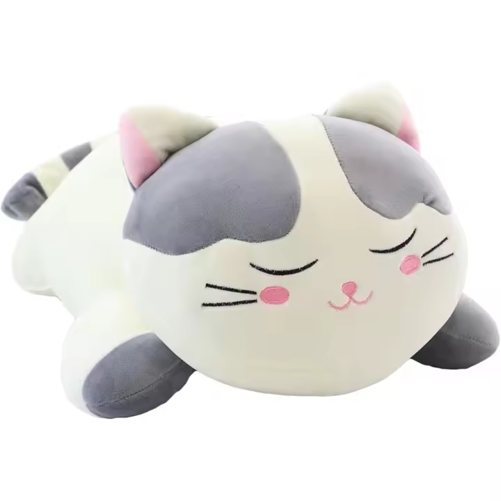 Almohada de Plush Grande con forma de Gato para Abrazar, Juguetes de Plush Super suave para gatitos, Regalos para niños, Niñas, Cama, Navidad, San Valentín, 23,6" - 1