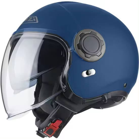 Casco de Moto Nzi Ringway Duo Azul Mate - Resina Termoplástica - EPS Multidensidad - Pantalla Transparente - 1