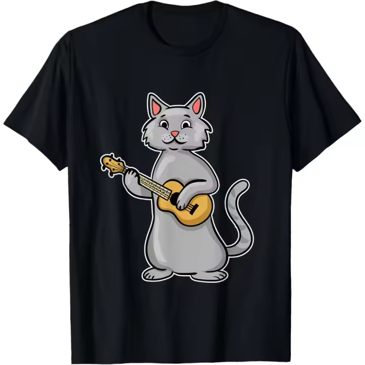 Camiseta de Manga Corta, 100% Algodón, Ropa Unisex para Hombres y Mujeres en 5 Tallas, Camiseta Negra, Cuello redondo con estampado. - 1