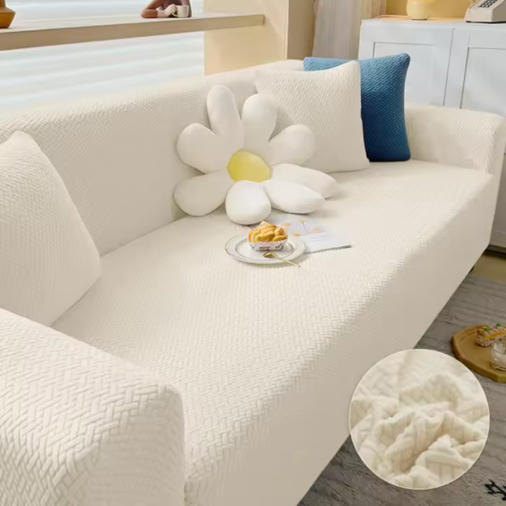 Fundas de Sofá Jacquard Gruesas Elásticas Cubierta de Sofá en Forma de L para Sala de Estar - 1