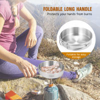 TOMSHOO Juego De Cocina Para Camping 2pcs Con Manos Plegables Y Bolsa De Transporte De Malla Acero Inoxidable Con Asas Plegables - details 4