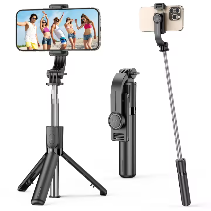 Trípode Portátil F01 Extensible En 6 Secciones Soporte Desmontable Para Teléfono Móvil Con Rotación De 360 Grados Y Bluetooth Para Auto-Slama - 1