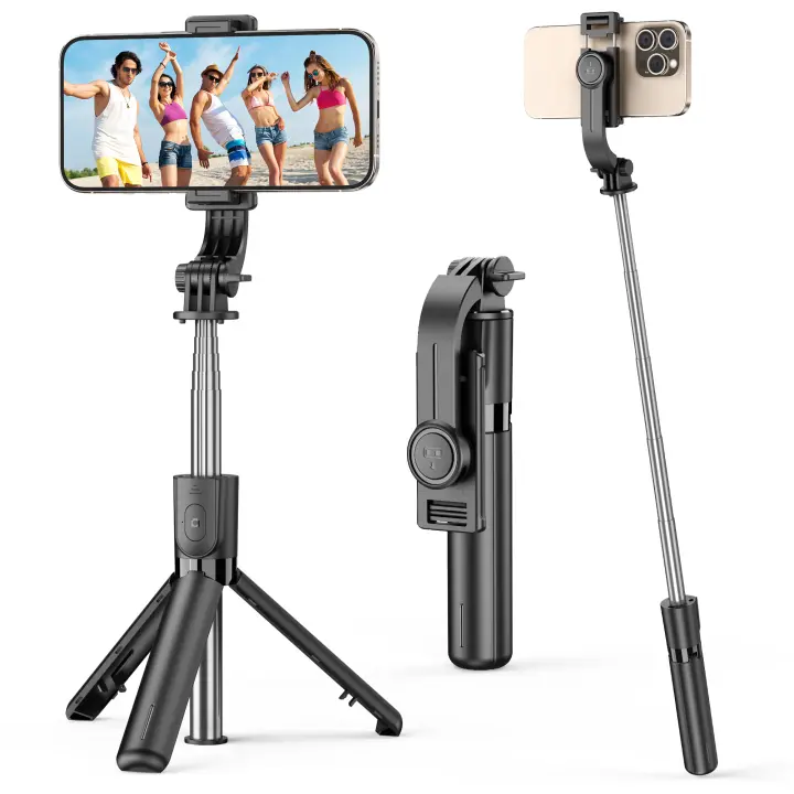 Trípode Portátil F01 Extensible En 6 Secciones Soporte Desmontable Para Teléfono Móvil Con Rotación De 360 Grados Y Bluetooth Para Auto-Slama - 1
