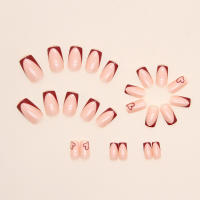 Set De Uñas Postizas Cuadradas 24 Piezas + 1 Archivo + 1 Pieza De Pegamento De Gel Combos De Uñas Postizas De Acrílico - details 2