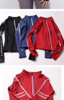 Chaqueta Deportiva De Mujer Con Cierre De Cremallera Y Flecos Secado Rápido Sudadera Para Ejercicio Estilo Slim O-Neck - details 30