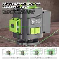 Nivel Laser Autonivelante 360°x 4 Grados, 4D 16 Líneas Nivel Láser Verde, 2 x 360 Horizontal y 2 x 360 Líneas Láser Verticales, 2 x Batería Recargable, Control Remoto - details 1