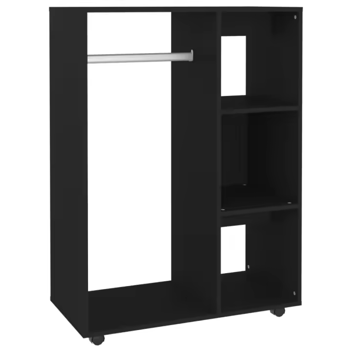 Armaria de Madera de Ingeniería Negro 80x40x110 cm - 1