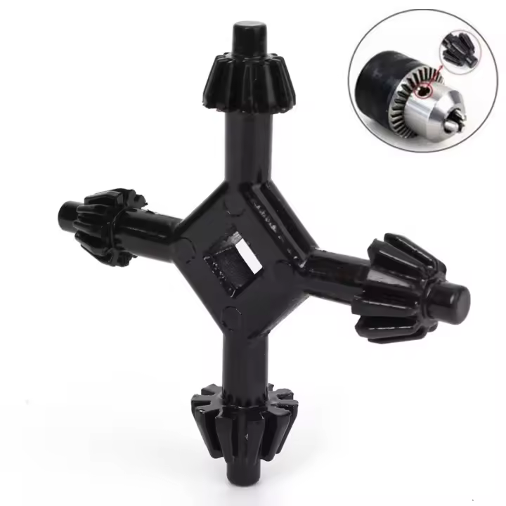 Llave De Rosca Cruzada 4 En 1 Para Taladro Llave De Chuck Multifuncional De Carbono Acero Tamaños 6mm 9mm 10mm 13mm Para La Mayoría De Los Taladros/Herramientas Eléctricas - 1