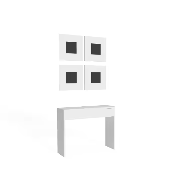 Buyqualia Recibidor Entrada con Consola de un cajón y Cuatro Espejos con Marco - Disponible en varios colores - 1
