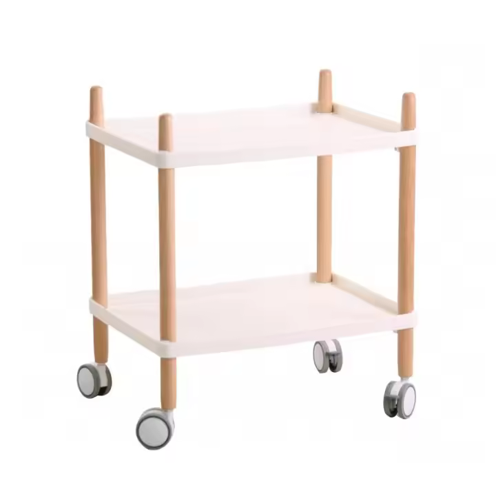 ORION91 Carro Multiuso Estantería madera Ruedas Blanco y Haya Ancho: 50 cms Fondo: 36 cms Altura: 59 cms- SpazioLuzio - 1