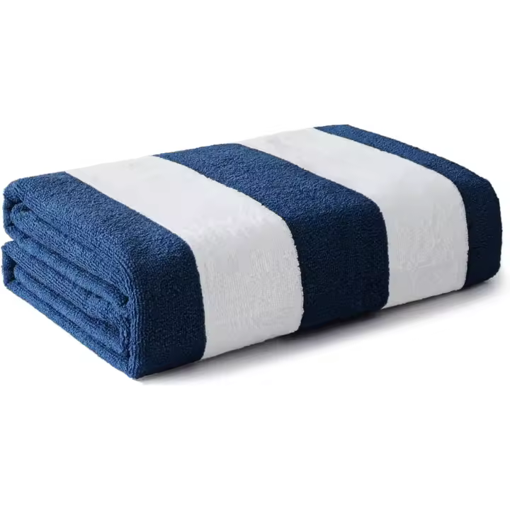 Flotilla Toalla de Playa de Microfibra, Toalla de Baño Piscina Ducha con patrón de Rayas de Colores Azul Marino, 76 x 152 cm, Suave, Ligera, Absorbente. - 1