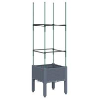 vidaXL Jardinera con enrejado PP gris 40x40x142,5 cm - details 0
