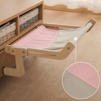 Cama Colgante Para Gato De Alta Calidad En Madera Hamaca Para Ventana Fácil De Lavarse Almohadilla De Tela De Algodón Para Gato Joven - details 3