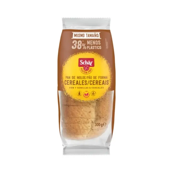 Pan de molde Cereales Sin Gluten | Pack de 2 unidades | 300 gramos |  Apto para vegetarianos y veganos | SCHÄR - 1