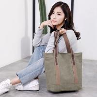 Canvas bag for women, retro casual work bag, made of high quality canvas, polyester lining, high quality zippers, resistant and durable. - details 3