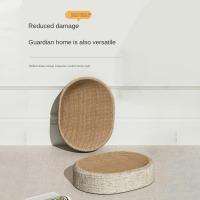 Cama De Rascado Para Gatos En Forma Oval Multifuncional Con Almohadilla De Descanso Para Interiores Material De Sisal - details 8