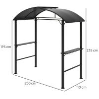 Gazebo de Barbacoa 233x110x235 cm Gazebo de Jardín a prueba de Viento with Doble Techo, tienda de Barbacoa de Fiesta, Gris Oscuro - details 6