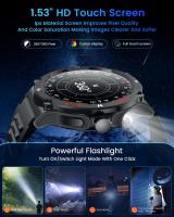 Reloj Inteligente Hombre Smartwatch Llamadas: 1,53 "Smart Watch with LED Indoor 3ATM Impermeable Fitness Deportivo Pulsómetro President Arterial Pulsera Actividad Relojes Digital Hombre para Android iOS - details 3