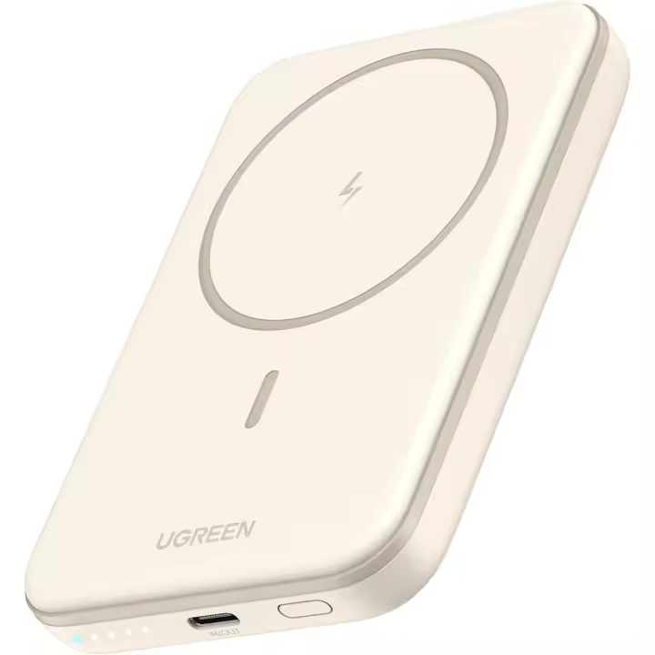 UGREEN Nexode Power Bank Magnético 5000mAh, Power Bank Batería Externa Portátil de Carga Rápida con Salida y Entradas Tipo C, Cargador Portátil Inalámbrico Wireless Compatible con iPhone 16 / 15 / 14 / 13 / 12 Mini Plus Pro MAX, Color: Beige - 1