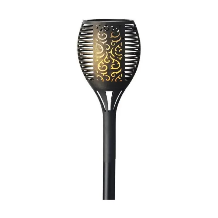 Antorcha de Jardín Lumineo Solar Negro Aluminio 10 x 47 cm - 1