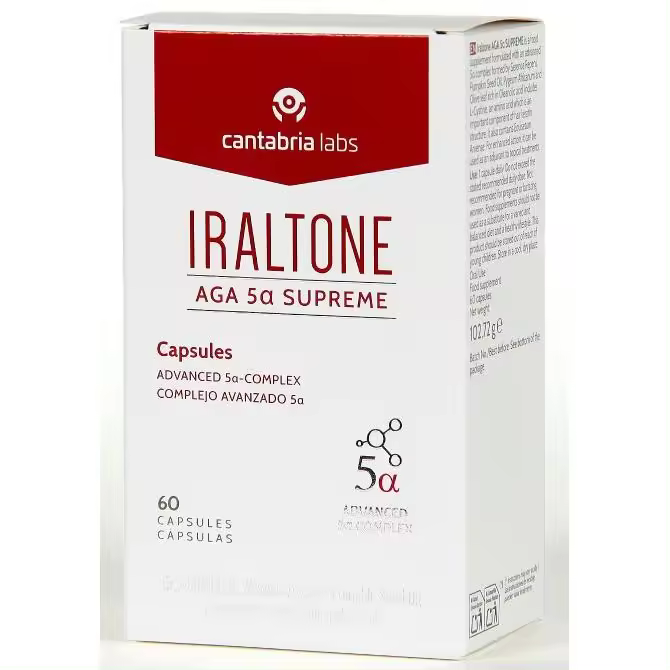 IRALTONE AGA 5-ALFA SUPREME 60 CÁPSULAS ANTICAIDA - 1