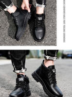 Botas Casuales Para Hombre Verano Otoño Trabajo British Antideslizante Suela Suave Comodidad Exterior Media Altura Cuero Botas Hombre Zapatos - details 17