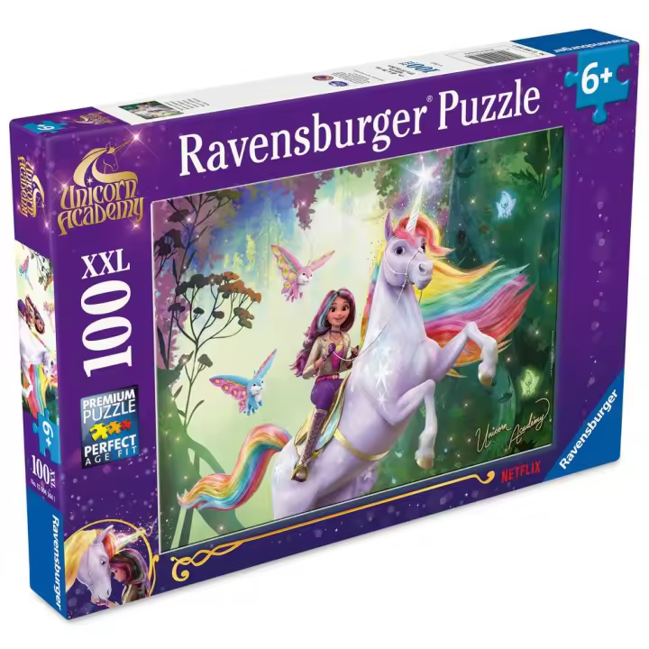 RAVENSBURGER PUZZLE 100 PIEZAS XXL UNICORN ACADEMY 100 PIEZAS. 23x33x3 Cms. - 1