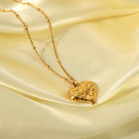 Encanto Collar de acero inoxidable con colgante en forma de corazón para mujer, documento dorado - details 0