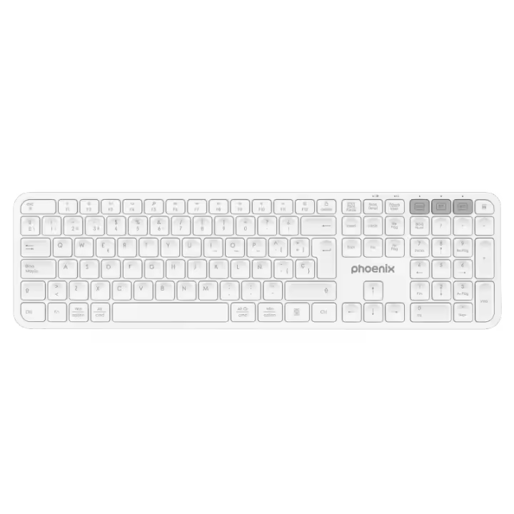 Phoenix Technologies Teclado Inalámbrico Multifuncional Phoenix K300 Bluetooth y 2.4ghz Blanco - 1
