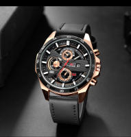 Reloj De Pulsera De Cuero Negro 46mm Estilo Militar Grande Movimiento De Cuarzo Con Calendario Decorativo Resistentes Al Choque Y Agua Para Hombre - details 6