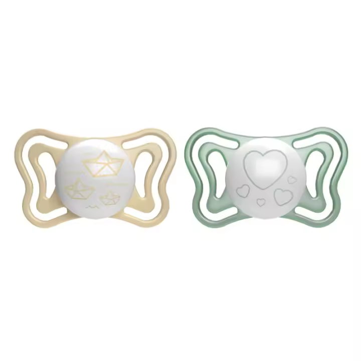 CHICCO CHUPETE PHYSIO LIGHT GLOW 2-6M 2 UD VERDE-AMARILLO - 1